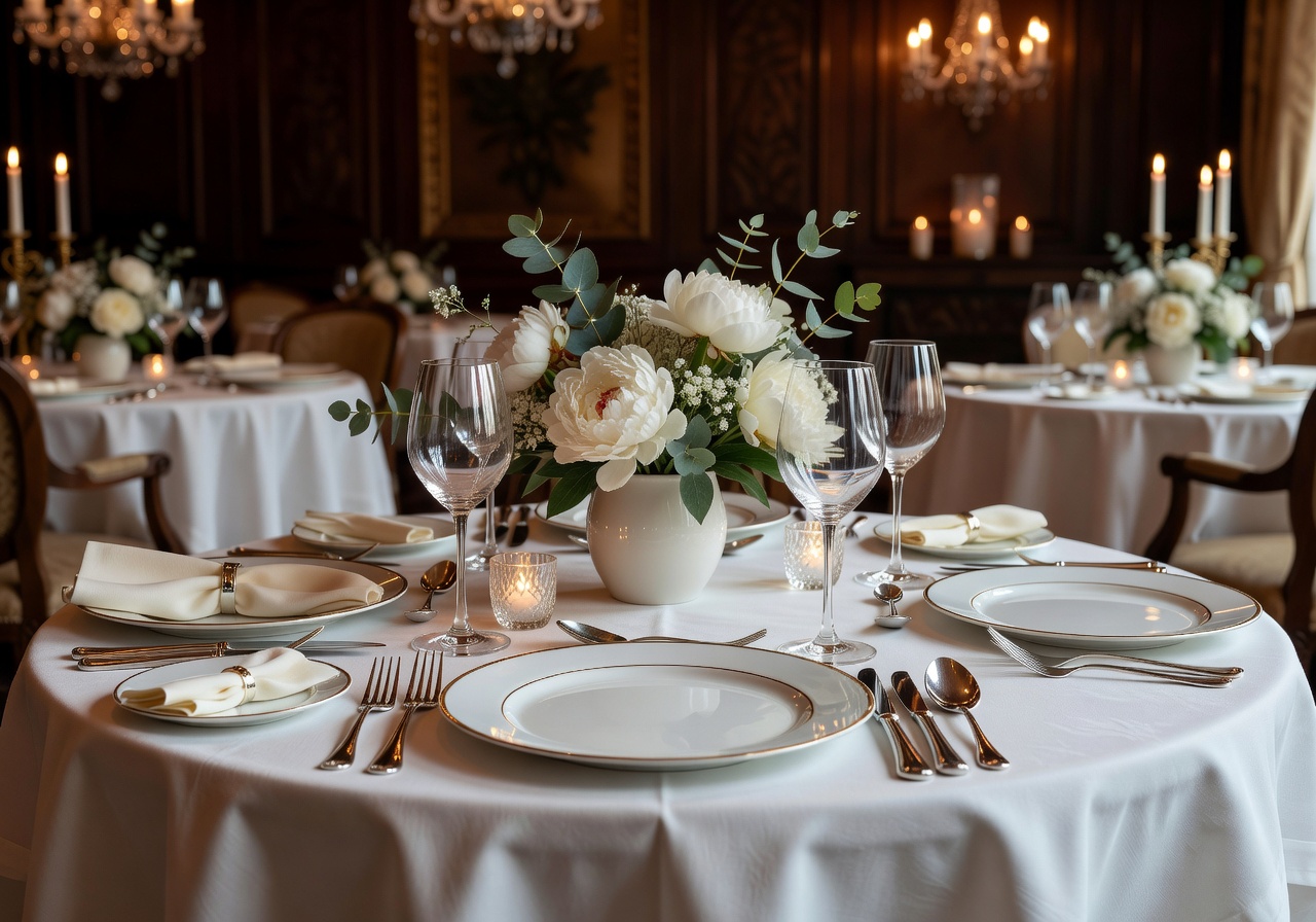 Fine dining restaurant elegant table setting