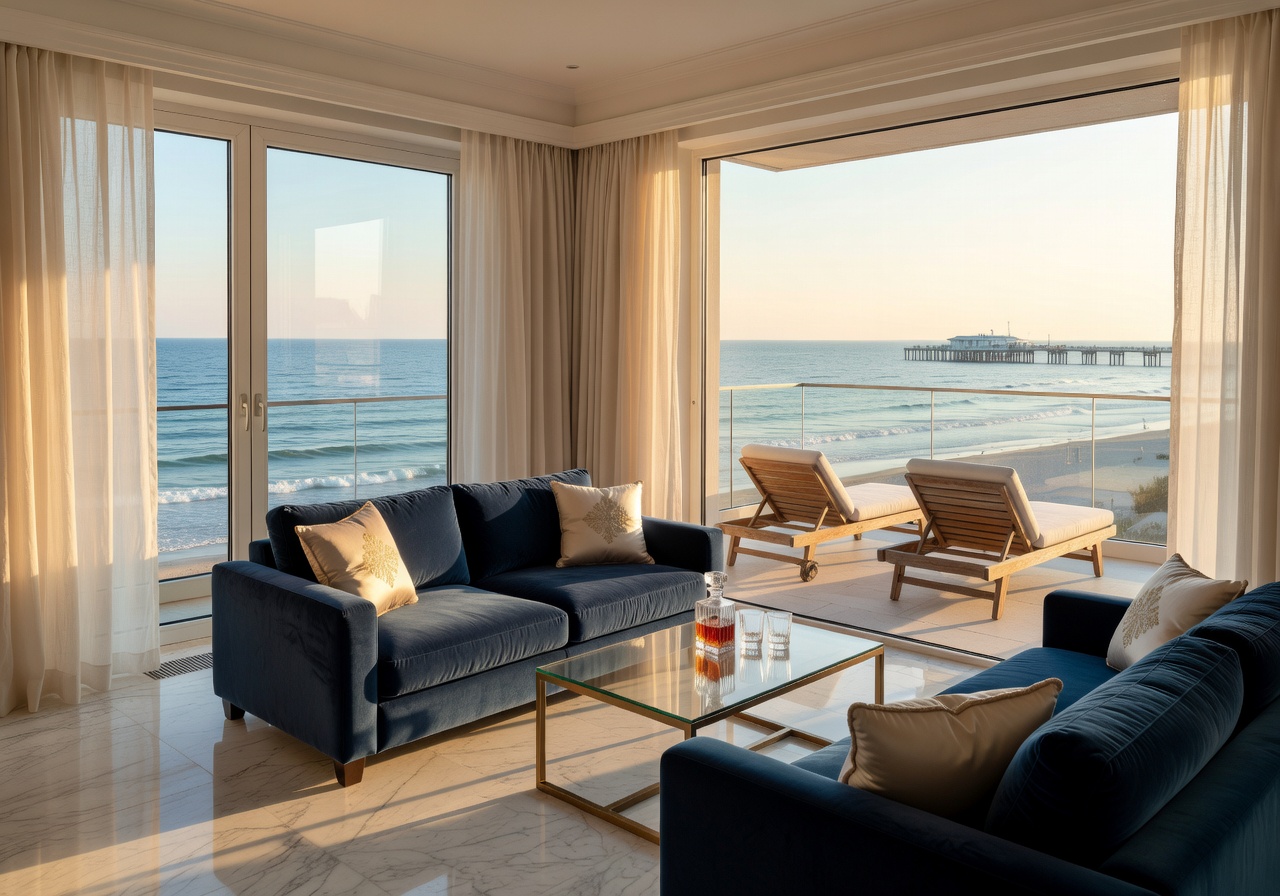 Sopot luxury seaside suite with ocean view balcony