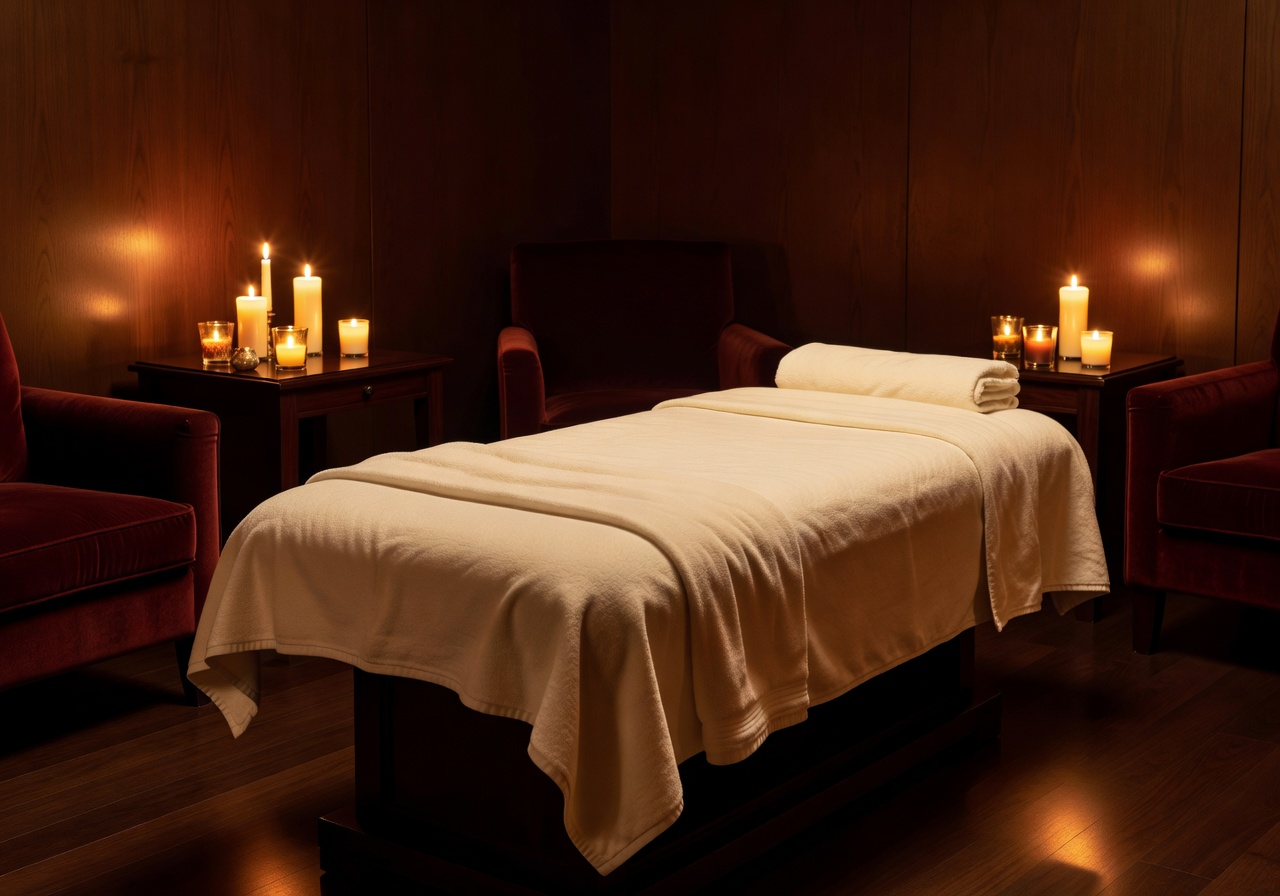 VIP massage room candlelit serene